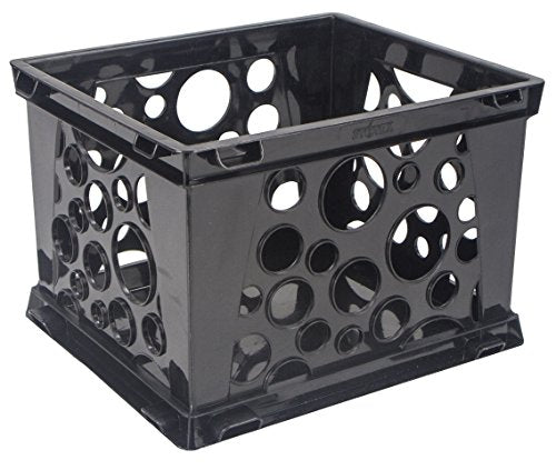 Storex Large Storage and Transport File Crate, 17.25 x 14.25 x 10.5 Inches, Black (STX61546U01C)