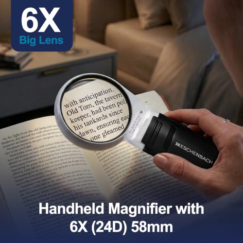 Eschenbach Mobilux LED Handheld Magnifier, 6X, 58 mm, 24D