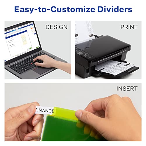Avery® Plastic Dividers, Insertable Big Tab™, 8-Tab, Color, 24 Sets
