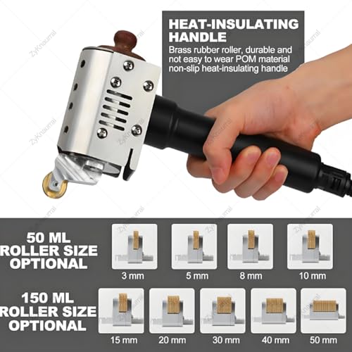 ZyKnaurral Handheld Hot Melt Glue Roller Machine,Glue Applicator Roller for DIY Crafts, Packaging and Leather Work,Adjustable Temp 50-220℃, Industrial Glue Applicator 50ml-5mm