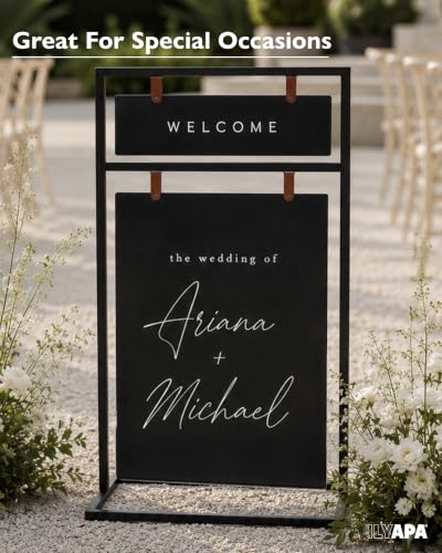 Ilyapa Twin Metal A Frame Sign, Chalkboard Sidewalk Sign - 24x42 in