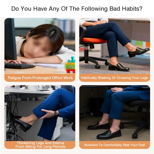 Ergonomic Under Desk Footrest,Leg Support Rest with Comfortable Foam Cushion,Improving Posture Max-Load 150kg(Color-2)