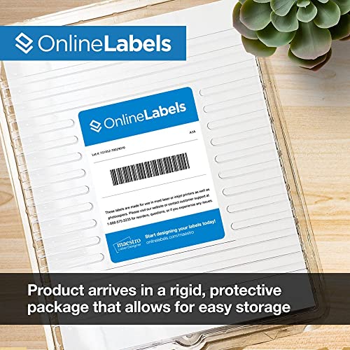OnlineLabels 3.33" x 2" Oval Labels - White Matte - 1,000 Sheets