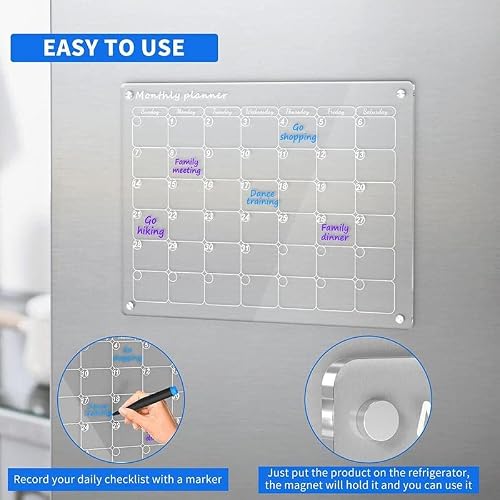 Magnetic Dry Erase Board Fridge Calendar Note Board