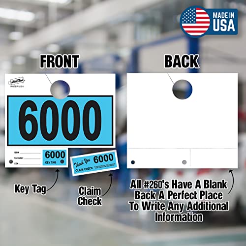 Versa-Tags Blue 3-Part Dispatch Hang Tags, 3000 Count, 6000-8999