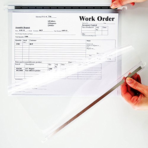 Store SMART - Clear Hanging File Folder with Two Sturdy Metal rods - 100 Pack - RHF231C-100