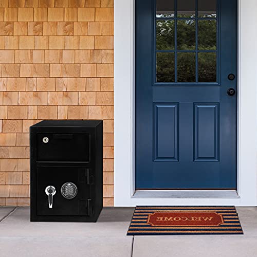 Greenvelly 80LBS Depository Safe with Drop Slot, 2.6 Cub Anti-Theft Cash Drop Safe with Electronic Lock for Home,Office,Hotel (2 Keys)