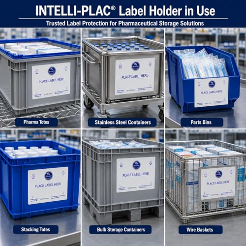 INTELLI-PLAC Silver Series Reusable Label Holder - 100, 5" x 7"