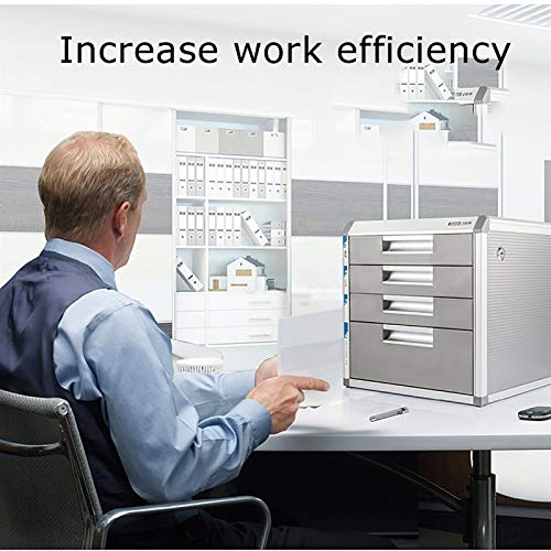 noxozoqm Desktop Drawer Cabinet Flat File Cabinet Storage, Desktop Drawer Cabinet, Aluminum Alloy Products, 4/5 Drawers Office Home Desk Supplies Lock Function. (Size : B)