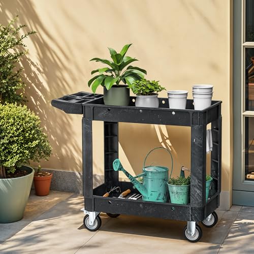 DWVO 40 x 17 in Heavy Duty Rolling Utility Cart on Wheels Black