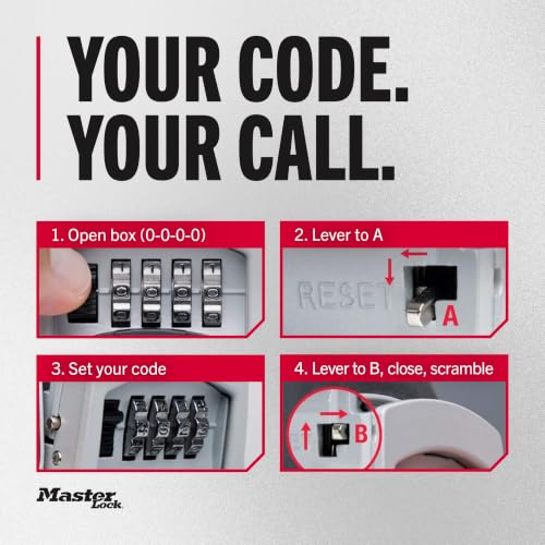 Master Lock 5-Key Combination Safe Black/Silver 5401D