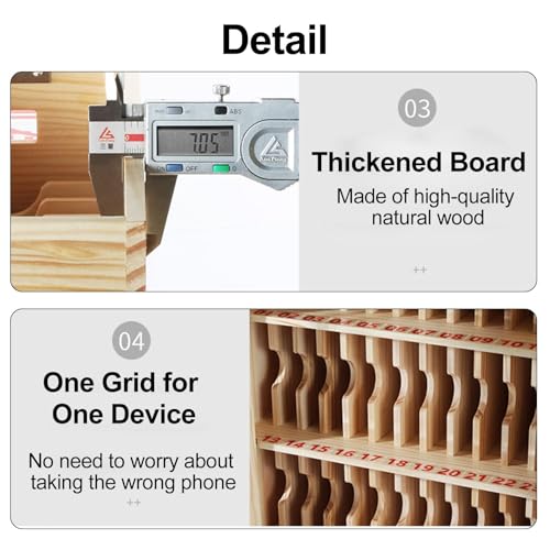 WLYMQFC Cell Phone Holder Classroom, Cell Phone Lock Box 24/36/48/60 Slots Wooden Cell Phone Storage Cabinet Pocket Chart, Wood Cell Phone Locker For Classroom for Classroom with Lock for School Offic