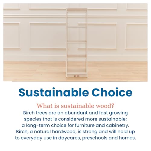 ECR4Kids 4-Cube Double-Sided Vertical Storage Organizer, Classroom Furniture, White Wash