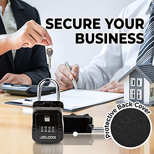 Lion Locks 1500 Key Lock Box with Code, Lockbox for Keys Outdoor, Realtor Lock Box for Short-Term Rentals, Holds 5 Keys (24 Pack, Black)