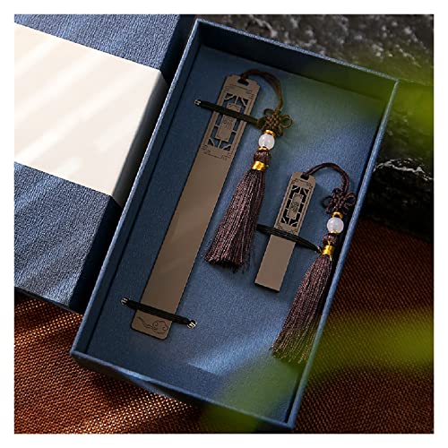 YMGSCC 2 Sets of Custom Engraved Window Pane Hollow Metal Bookmark Gift Box Students Business