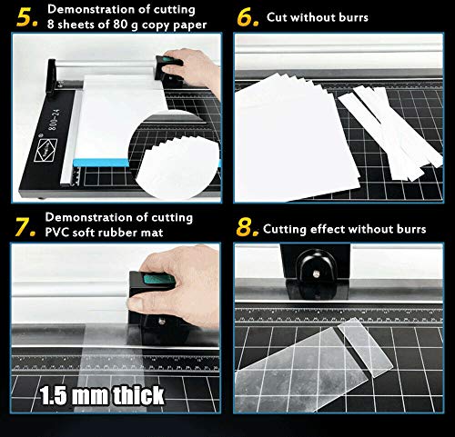 24'' Rotary Paper Trimmers and Cutters, Manual Precision Rotary Paper Trimmer Rolling Paper Cutter Tool for Cutting Photo Paper/Film/Art Card Paper (Model: 24-Inches)