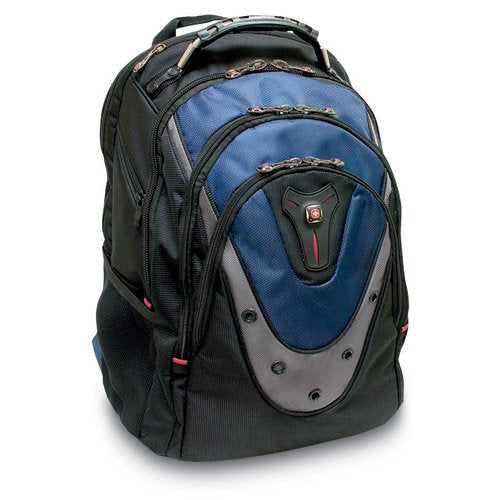 Wenger Ibex 17 inch Laptop Backpack, Men's and Women's Laptop Bag, Black/Gray/Blue