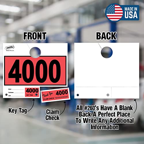 Versa-Tags Red 3-Part Dispatch Hang Tags, 3000 Count, 4000-6999