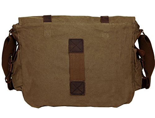 Berchirly Mens Military Canvas Messenger Bag Crossbody College Shoulder Bags Sling Satchel For 17.3Inch Laptop