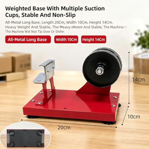 Heavy Duty Desktop Tape Dispenser, Dual‑Roller Tabletop Tape Cutter, Max 60mm Width, with Weighted Suction Base, for Warehouse Shipping Packaging Sealing