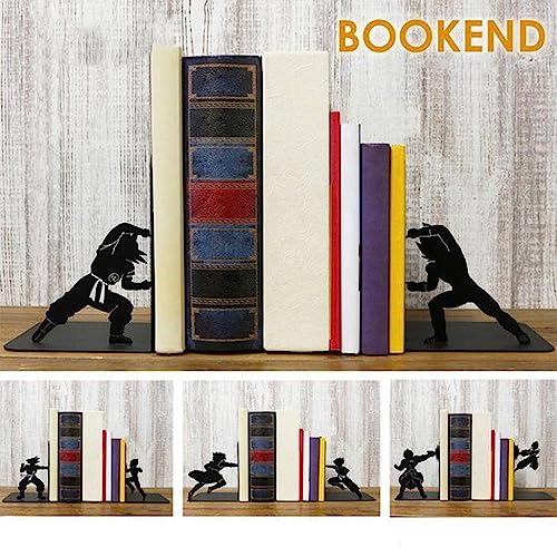 Creative Book Ends Heavy Duty Metal Dragon Ball Bookends Decorative Book Dividers Books Organizer Home Office School Supplies (Color : Black, Size : C)