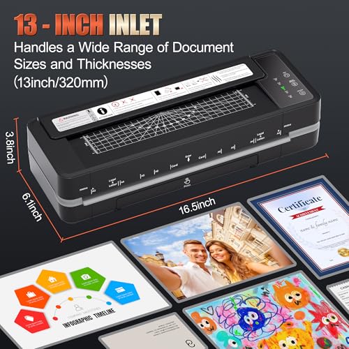 Chilino 13inch Heavy-Duty 4-Roller 11x17 Laminator Machine, 1000mm/min
