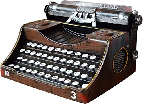 Vintage Typewriter Model, Vintage Typewriter Style Iron Art typewritant Manual Typewriter Photo Prop with Drawer Switch for at Home Office bar Decor