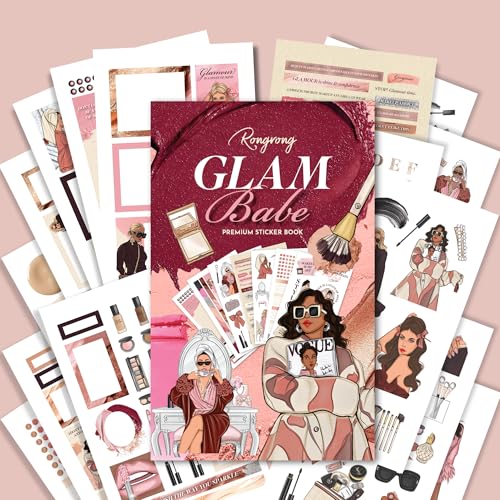 Rongrong Glam Girl Planner Stickers Book for Planners, Calendars and Journals – Aesthetic Premium Quality Stickers – Scrapbook Accessories – 24 Pages