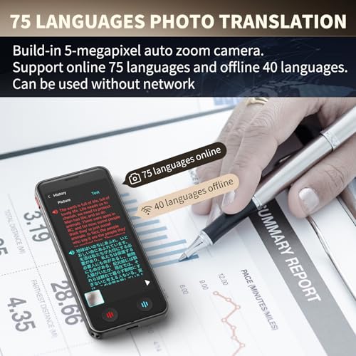 Language Translator Device No WiFi Needed Traductor for Business Travel Study, Instant Pocket AI Translator, traductor de Ingles español, Support 150 Languages Real-TimeVoice Translation,