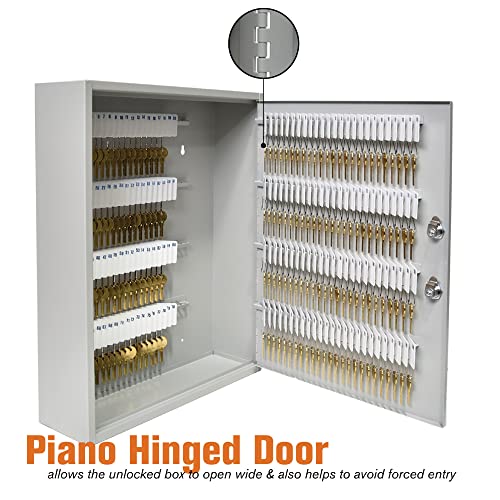 BankSupplies STEELMASTER 200 Key Cabinet - Dual Lock Control Key Box - Welded 22 Gauge Steel Construction - Scratch Resistant - Write-On Key Tags for Easy Identification