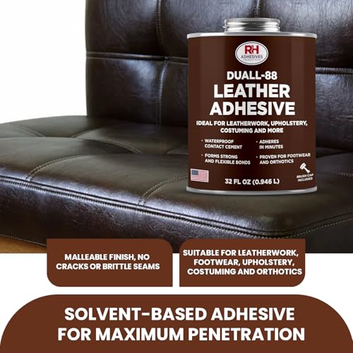Duall-88 Leather Glue 32 oz - Leather Cement for Upholstery & Repair