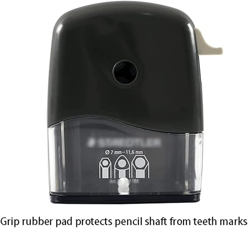 TIANYIA Art School Pencil Sharpener Manual Hand-cranked Shavings Tray with Container Adjustable Pencil Sharpeners for Sketching Black Stationery