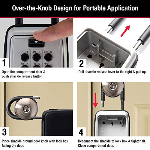 Master Lock Push Button Key Lock Box, Indoor Outdoor 5 Keys 2-Pack 5422EC2