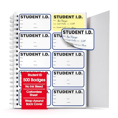 The Spoiled Office Student Sign in Book, 500 Blue ID Badge Stickers