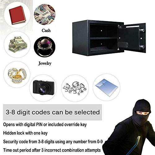 TBLOTYD Key Safe Wall Mounted Safe Box 16L Money Box Drop Slot Safes Collectbox, Electronic Home Safe Pin Code Password Keypad