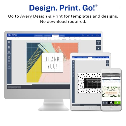 Avery Printable Postcards with Sure Feed Technology, 4" x 6", White, 2 Packs, 100 Cards per Pack, 200 Blank Postcards for Laser Printers Total (15389)