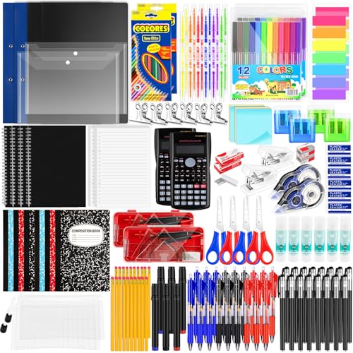 2 Set Back to School Supplies Kit for 7-12 Grades Middle School Student Bulk Back to School Essentials Includes Notebook Markers Pencil and Much More Back to School Supply