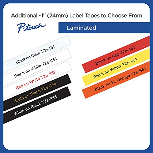 Brother Genuine P-Touch TZE-S951 Tape, 1" (0.94") Wide Extra-Strength Adhesive Laminated Tape,Black on Matte Silver,Laminated for Indoor or Outdoor,Water-Resistant, 0.94" x 26.2' (24mm x 8M), TZES951