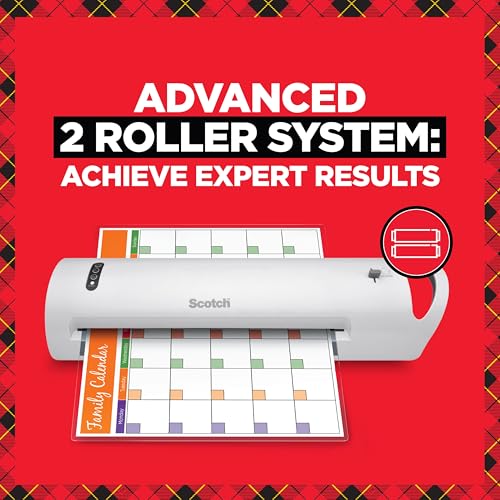 Scotch® Thermal Laminator Combo Pack, 1 White Thermal Laminator 13" Wide, 20 Laminating Sheets, Fits Letter Size