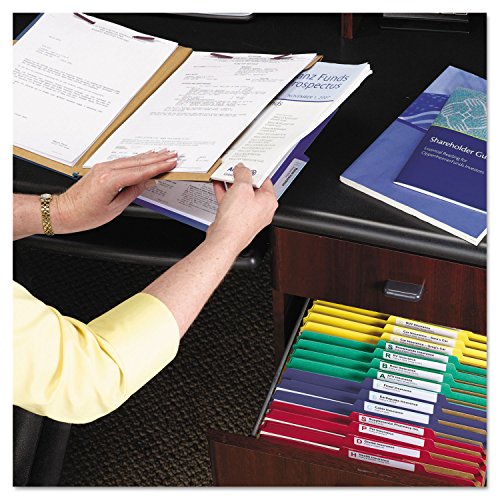 Smead Pressboard Classification Folder with Pocket-Style Divider and SafeSHIELD Fasteners, 2 Dividers, 2" Expansion, Letter Size, Dark Blue, 10 per Box (14077)