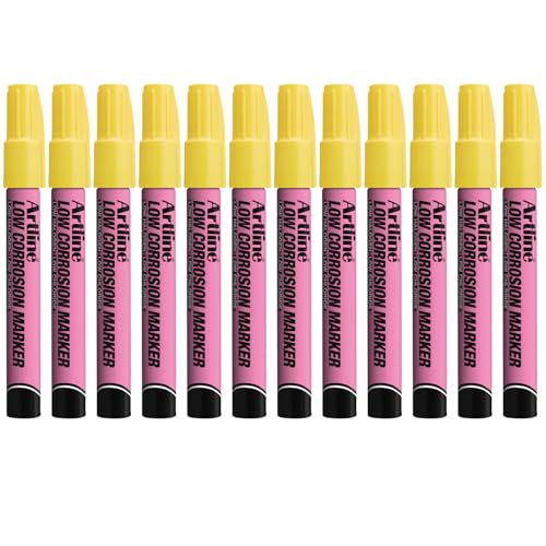 Artline Low Corrosion Paint Markers, 2.3mm, Yellow 12 Pack
