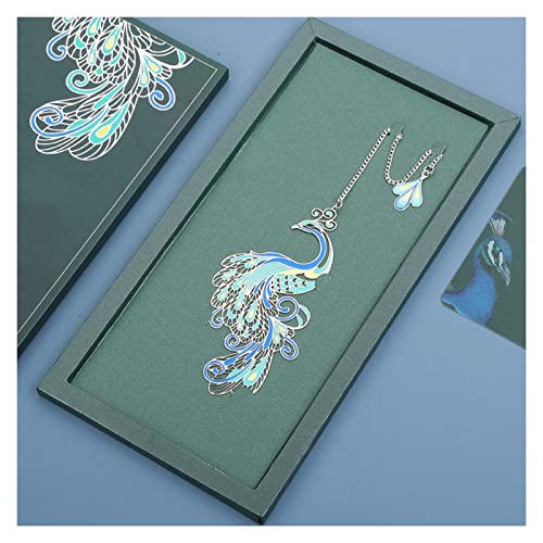Bookmark Metal Peacock Bookmark Gift Box Hollow Tassel Pendant Chinese Style Student Gift Teacher's Day Gift for Teacher Metal Bookmark (Color : 4) (11)