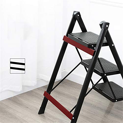 FLYIFE Step Stool Thicken Aluminum Alloy Folding Steps, Home 2 Step Ladder Kitchen Balcony Metal Stepladder Stool/White/40X48X58.5Cm