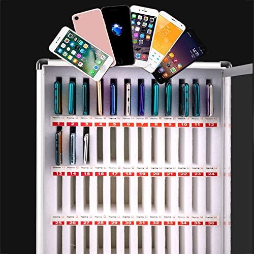 USZWBY Cell Mobile Phone Safe 60 Slots Metal Mobile Phone Management Box Transparent Portable Wall Mobile Phone Storage Box (24)