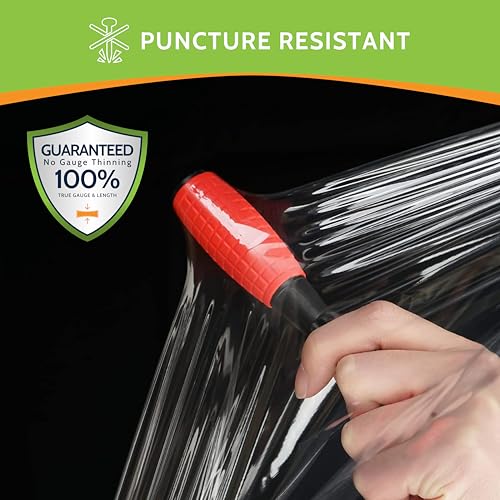 PSBM Stretch Wrap, 4 Rolls 18 Inch x 1500 Feet 70 Gauge Heavy Duty up to 800% Ultimate Stretch Clear Plastic Wrap Industrial Strength Shrink Film for Moving, Packing & Shipping