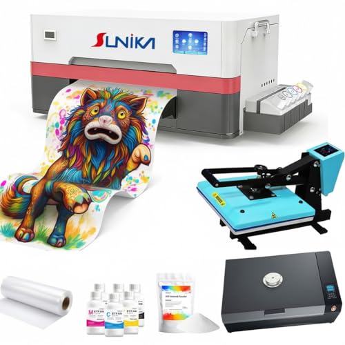 SUNIKA A3 13" DTF Printer White Ink Circulation & Anti-Clogging High-Speed Direct to Film Transfer Bundle for T-Shirts Apparel (DIY & Commercial) (Printer & Heat Press & Oven)