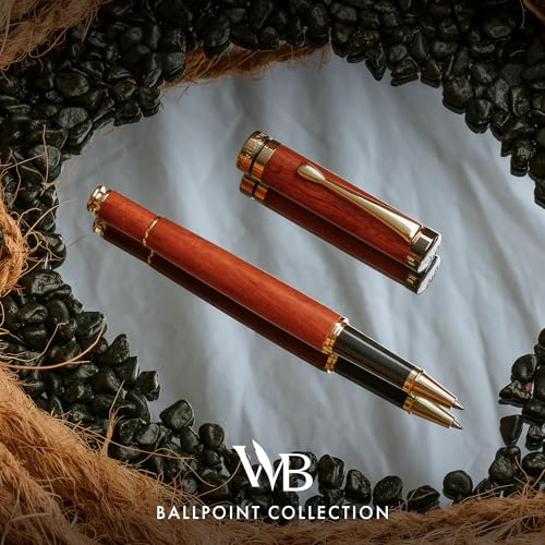 Wordsworth & Black Luxury Refillable Bamboo Wood Rollerball Pen for Writing