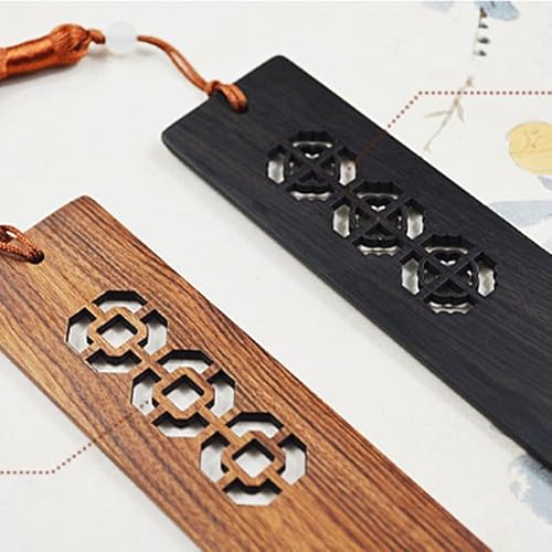Classical Beauty with Literary Bookmark Pen Hollow Mahogany Set Gift Box