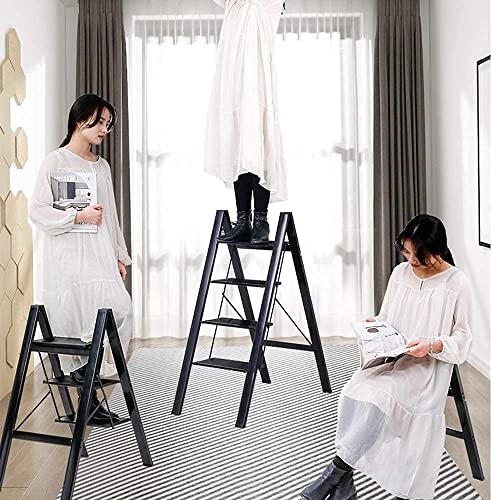 LBAawxe 2/3/4 Step Ladder Folding Step Stool Aluminum Alloy Household Stepladder Portable Ladder Stool(2 Layer)