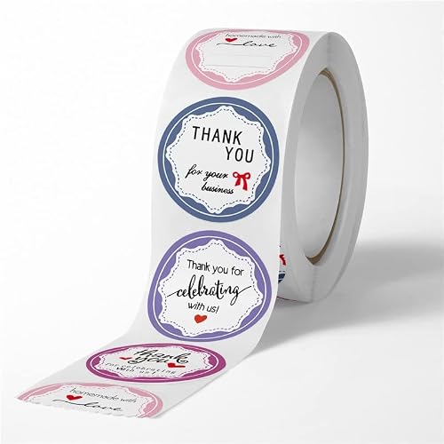 VIAENKFG Thank You Sticker Gift Box Decoration Handmade Baking Small Business Sealing